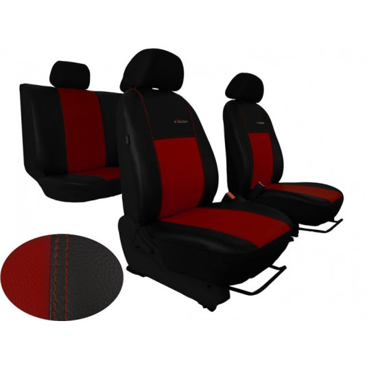 Poťahy pre VOLKSWAGEN GOLF CABRIO 3dverové VI (od 2010-2016) Exclusive Leather (koža) bordové (vyp)