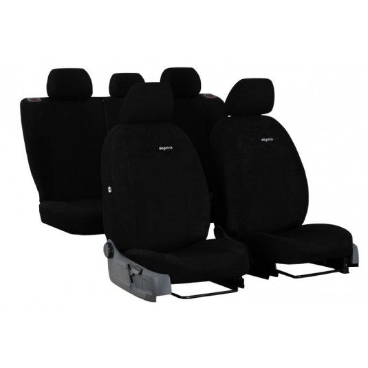 Poťahy pre HYUNDAI SANTAFE 5 miestne II (2006-2012) Elegance (velour-velour) čierne (vyp)