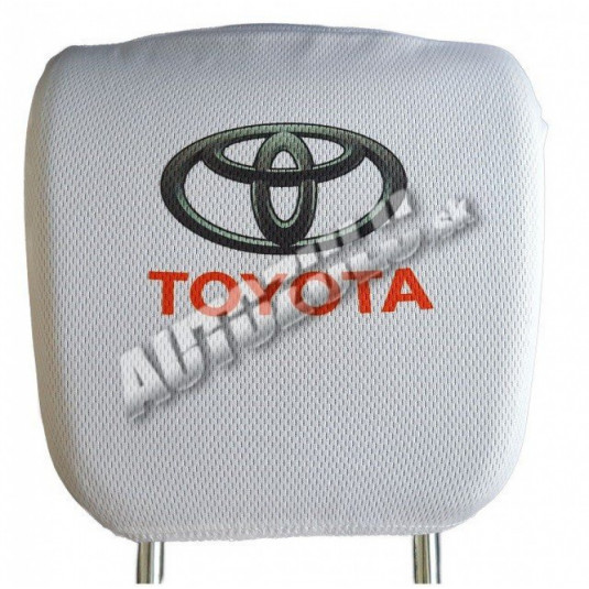 Poťah na hlavovú opierku-biela Toyota 2 ks