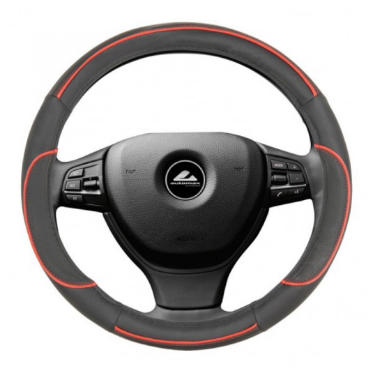 Poťah volantu čierno/červený ELEGANCE 37-39cm
