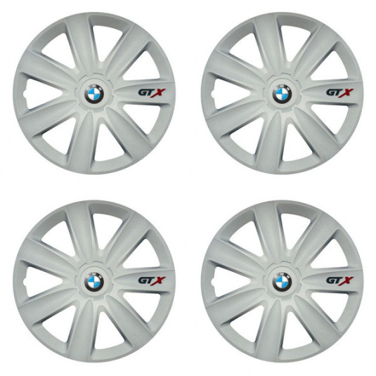 Puklice pre BMW 14 GTX carbon white