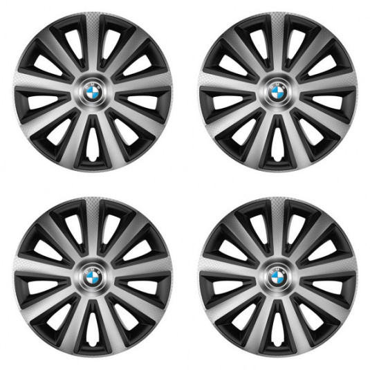 Puklice pre BMW 14 Aviator carbon silver&black