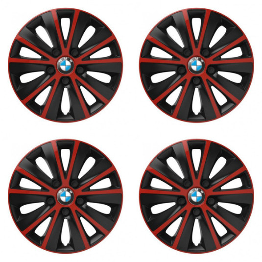 Puklice pre BMW 14 RAPIDE red and black