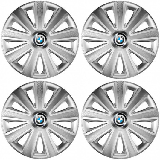 Puklice pre BMW 15 Aviator carbon silver