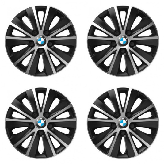 Puklice pre BMW 15 RAPIDE silver and black
