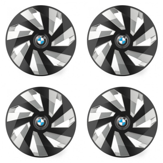 Puklice pre BMW 16 Vector RC black and silver