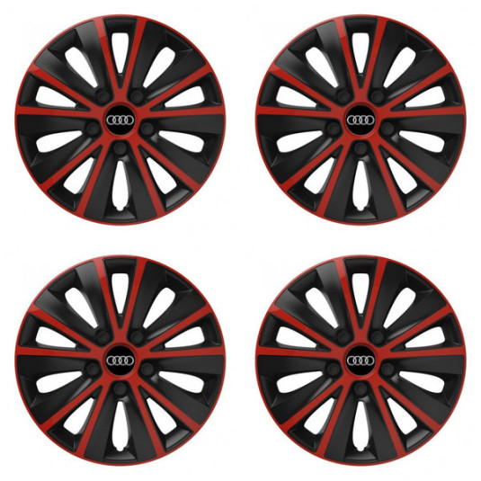 Puklice pre Audi 14 RAPIDE red and black