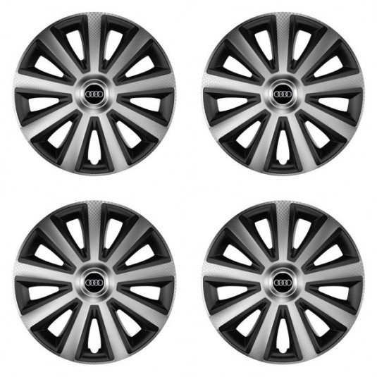 Puklice pre Audi 16 Aviator carbon silver&black