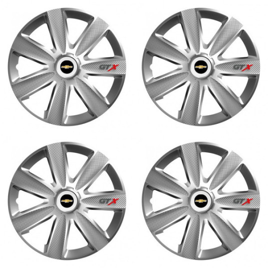 Puklice pre Chevrolet 14 GTX CARBON silver