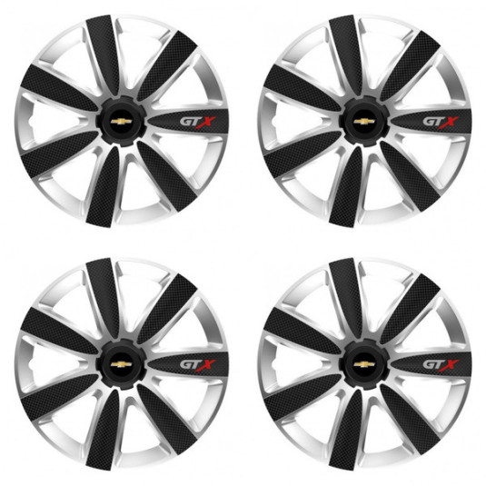 Puklice pre Chevrolet 16 GTX CARBON silver/black