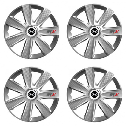 Puklice pre Hyundai 14 GTX CARBON silver