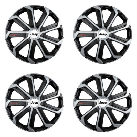Puklice pre Jeep 16 Evo black&silver