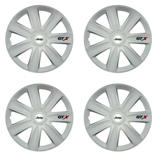 Puklice pre Jeep 17 GTX carbon white