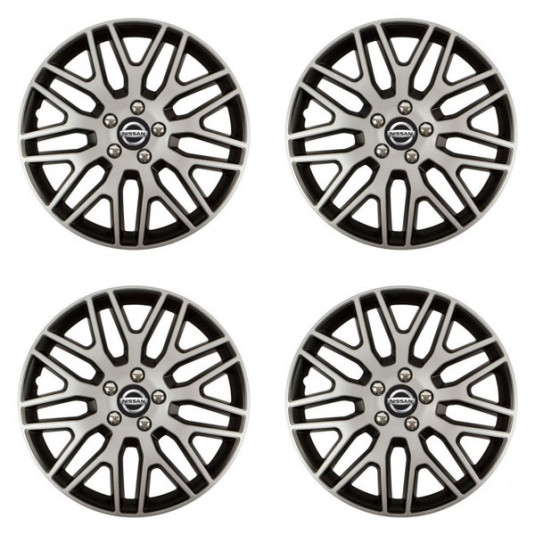 Puklice pre Nissan 15 Dakar NC silver and black