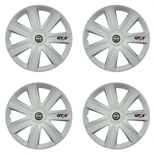 Puklice pre Nissan 17 GTX carbon white