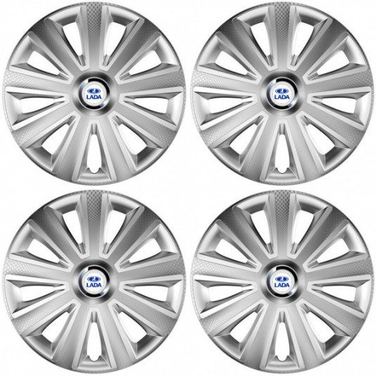 Puklice pre Lada 14 Aviator carbon RC silver