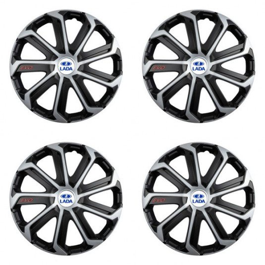 Puklice pre Lada 16 Evo black&silver