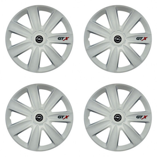 Puklice pre Opel 16 GTX carbon white