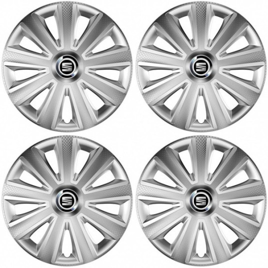 Puklice pre Seat 14 Aviator carbon RC silver