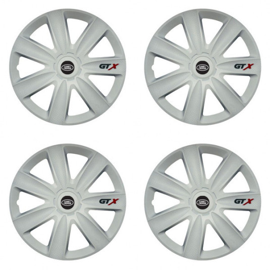 Puklice pre Land Rover 15 GTX carbon white