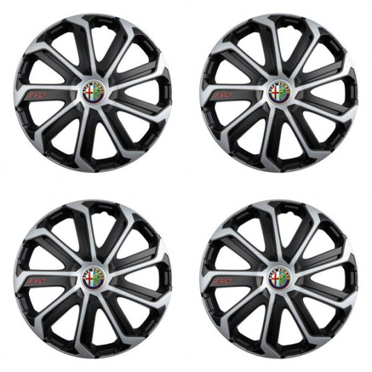 Puklice pre Alfa Romeo 14 Evo black&silver