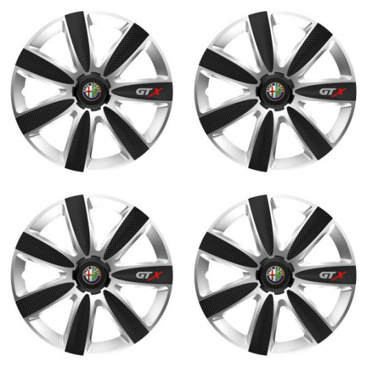 Puklice pre Alfa Romeo 16 GTX CARBON silver/black