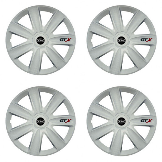 Puklice pre Kia (staršie logo) 16 GTX carbon white