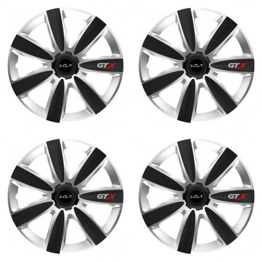 Puklice pre Kia (nové logo) 14 GTX CARBON silver/black