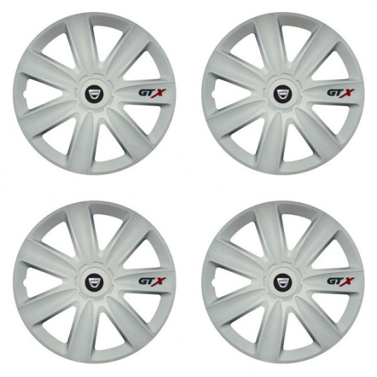 Puklice pre Dacia (staršie logo) 16 GTX carbon white