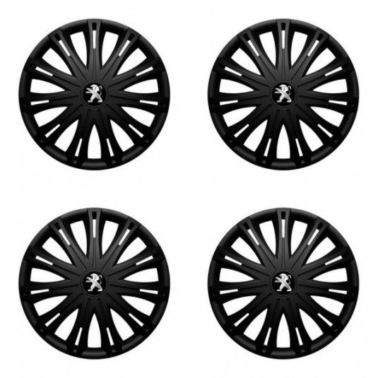 Puklice pre Peugeot (staršie logo) 15 SPARK BLACK