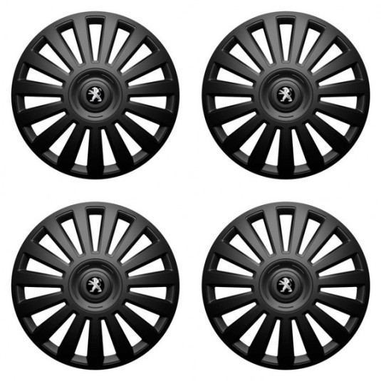Puklice pre Peugeot (staršie logo) 16 Luxury black