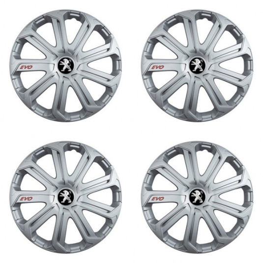 Puklice pre Peugeot (staršie logo) 16 Evo silver