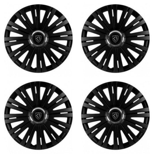 Puklice pre Peugeot (nové logo) 14 ACTIVE RC BLACK