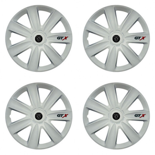 Puklice pre Peugeot (nové logo) 17 GTX carbon white