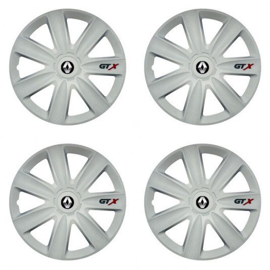 Puklice pre Renault (staršie logo) 16 GTX carbon white