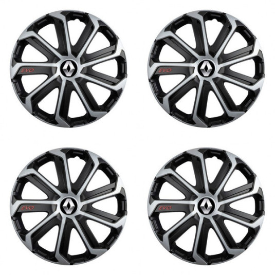 Puklice pre Renault (staršie logo) 16 Evo black&silver