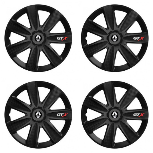 Puklice pre Renault (staršie logo) 16 GTX CARBON black