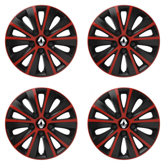 Puklice pre Renault (staršie logo) 16 RAPIDE red and black