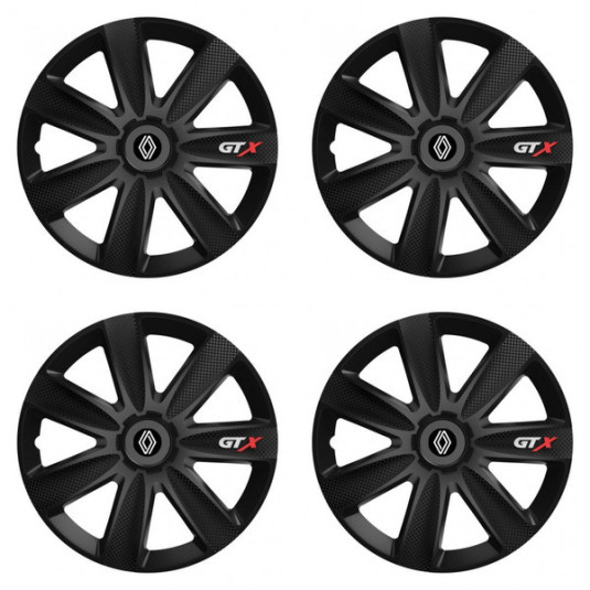 Puklice pre Renault (nové logo) 14 GTX CARBON black