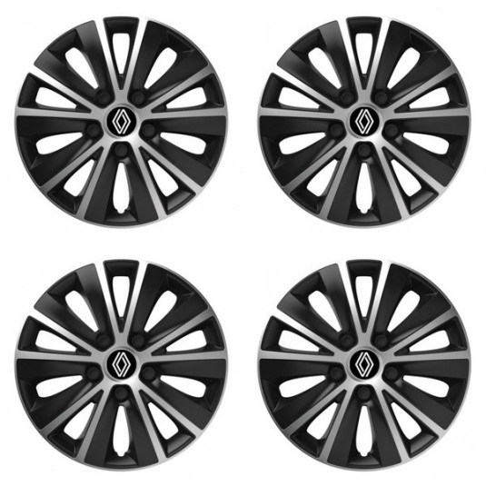 Puklice pre Renault (nové logo) 14 RAPIDE silver and black