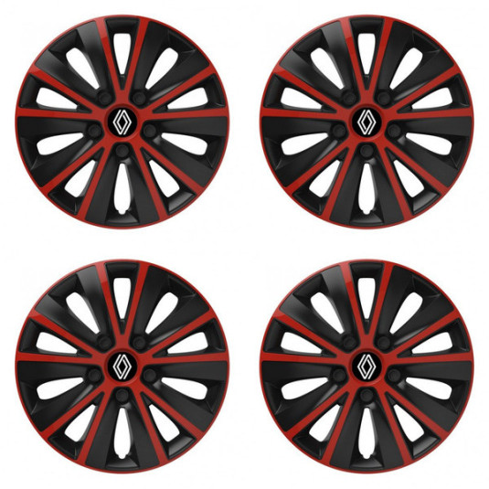 Puklice pre Renault (nové logo) 15 RAPIDE red and black