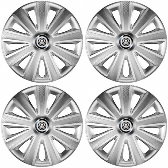 Puklice pre VW (čierne) 16 Aviator carbon RC 16 silver