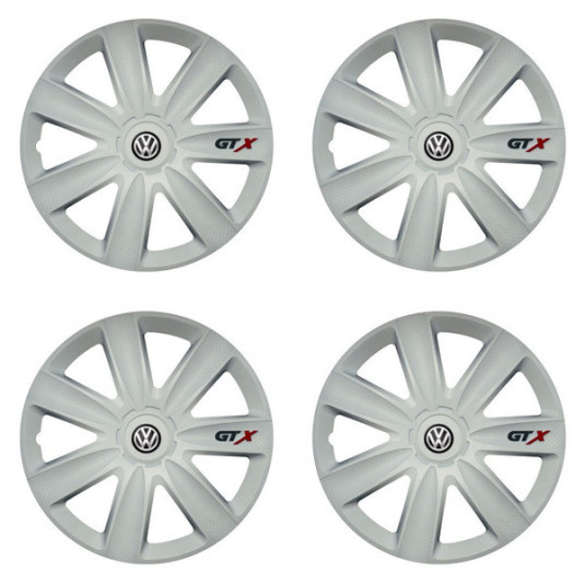 Puklice pre VW (čierne) 17 GTX carbon white