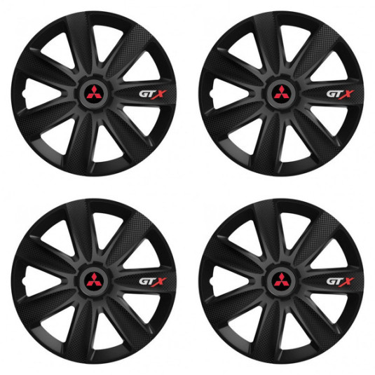 Puklice pre Mitsubishi (červené) 14 GTX CARBON black