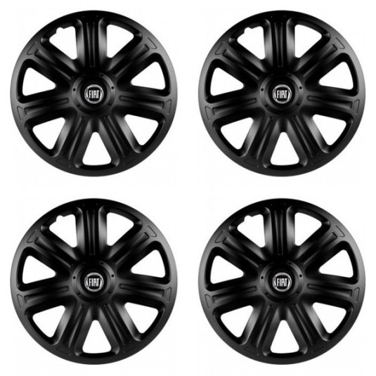 Puklice pre Fiat (čierny) 14 COMFORT BLACK