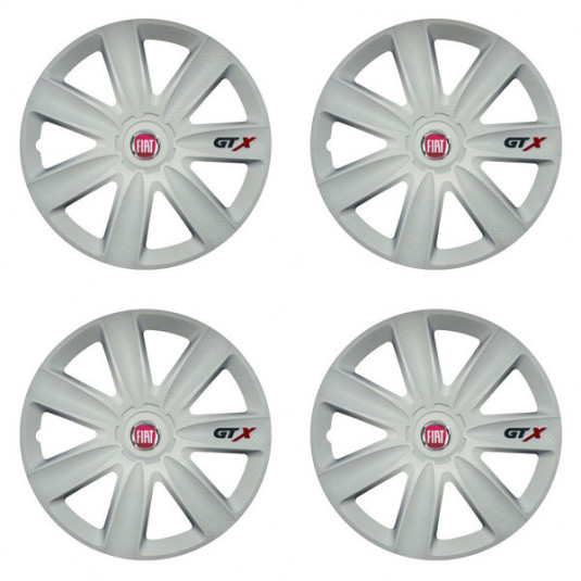 Puklice pre Fiat (červené) 16 GTX carbon white