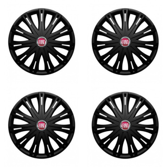 Puklice pre Fiat (červené) 16 SPARK BLACK