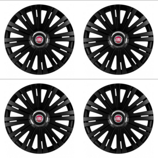 Puklice pre Fiat (červené) 16 ACTIVE RC BLACK