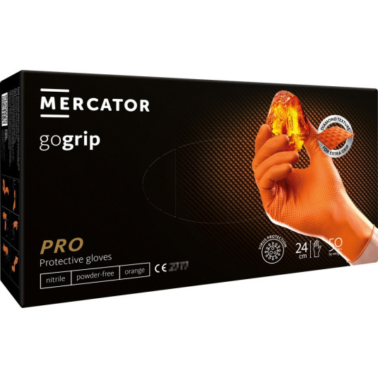 Nitrilové rukavice GoGrip oranžové veľkosti XXL, 50 ks