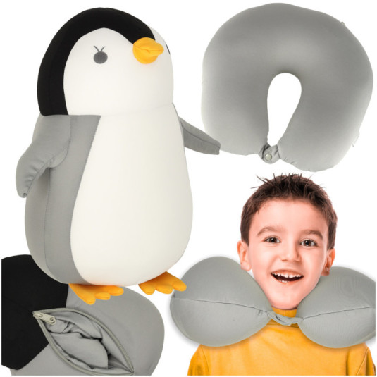 Cestovný vankúš 2v1 na krk do auta lietadlo tučniak maskot